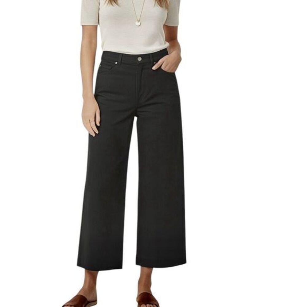 Old Navy Womens Pants Sz 10 High Rise Wide Leg Chino Dark Academia Preppy Grunge